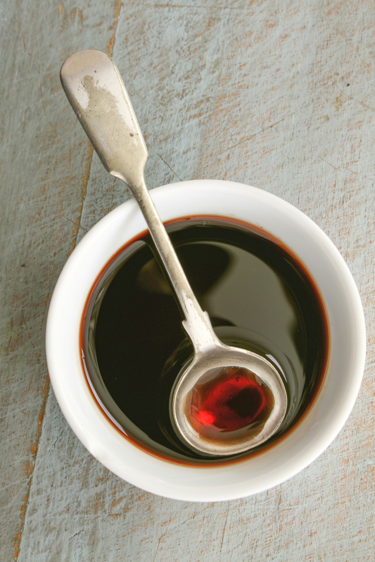 A bowl of Balsamic Glaze.