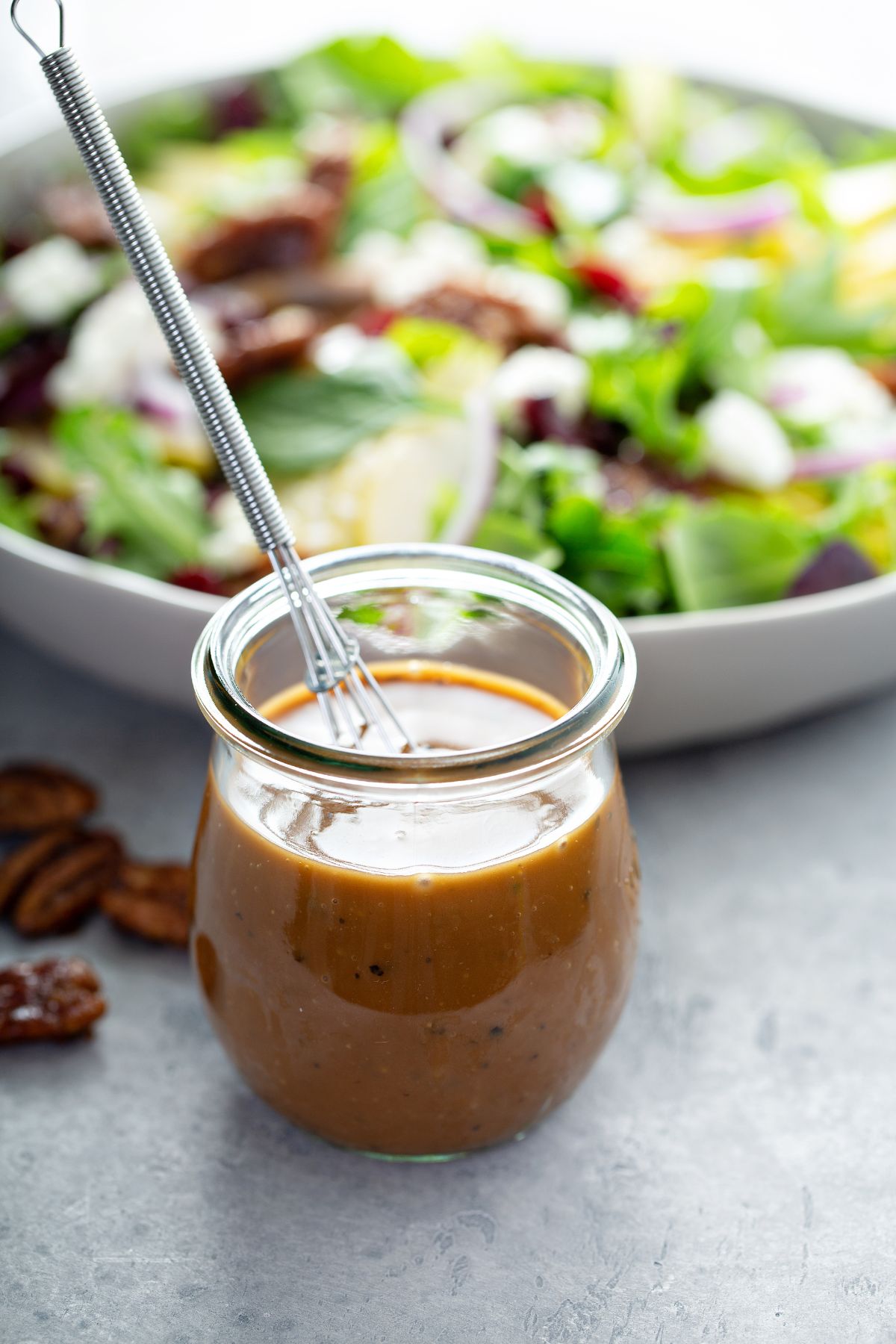 Balsamic Vinaigrette in a glass jar.