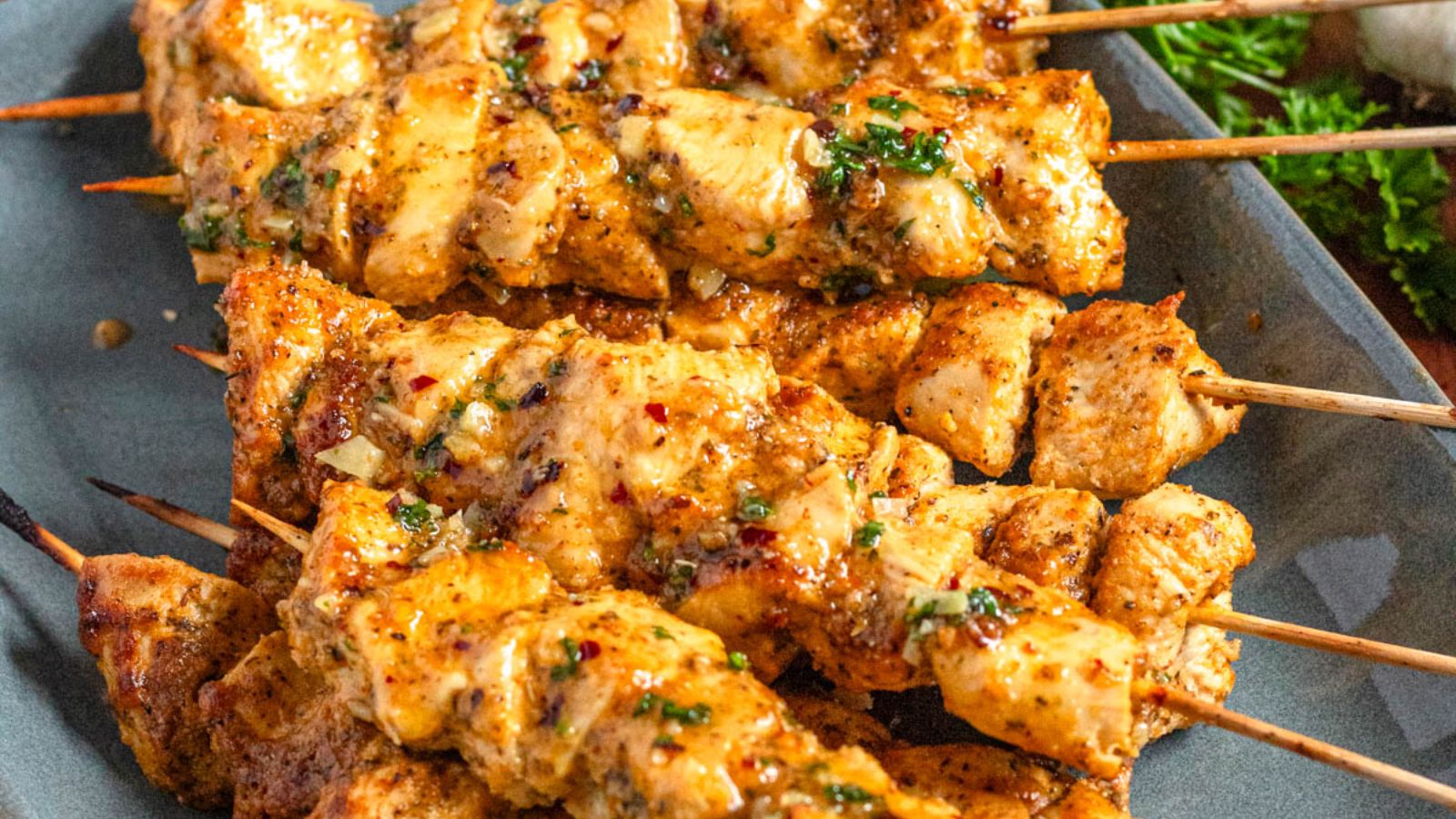 Garlic Parmesan Chicken Skewers