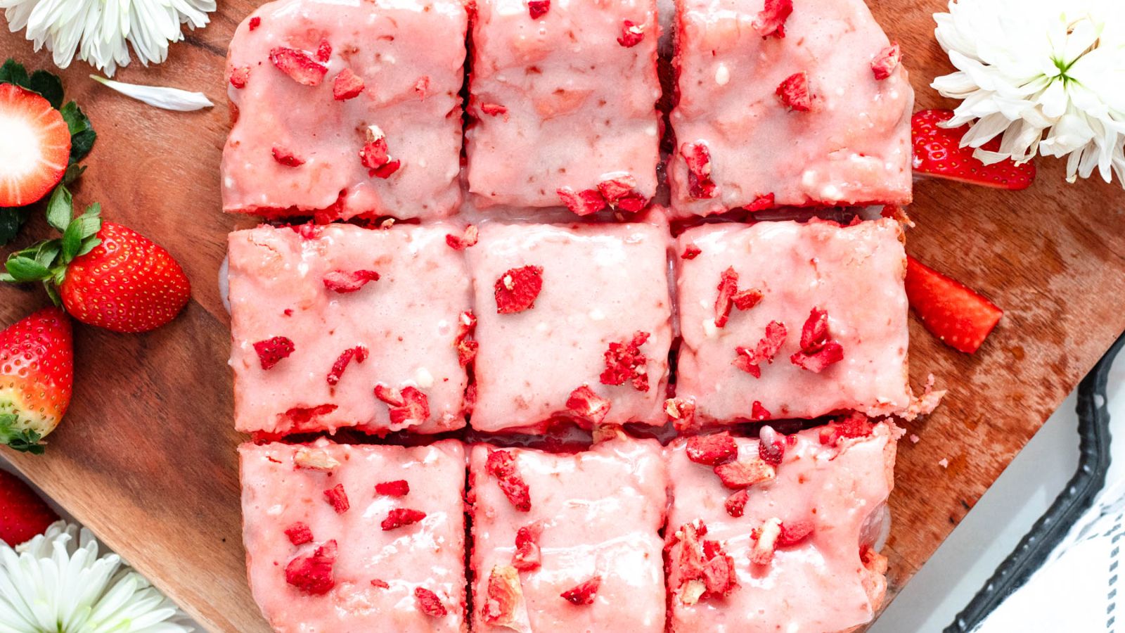 Strawberry Brownies (Using Cake Mix)