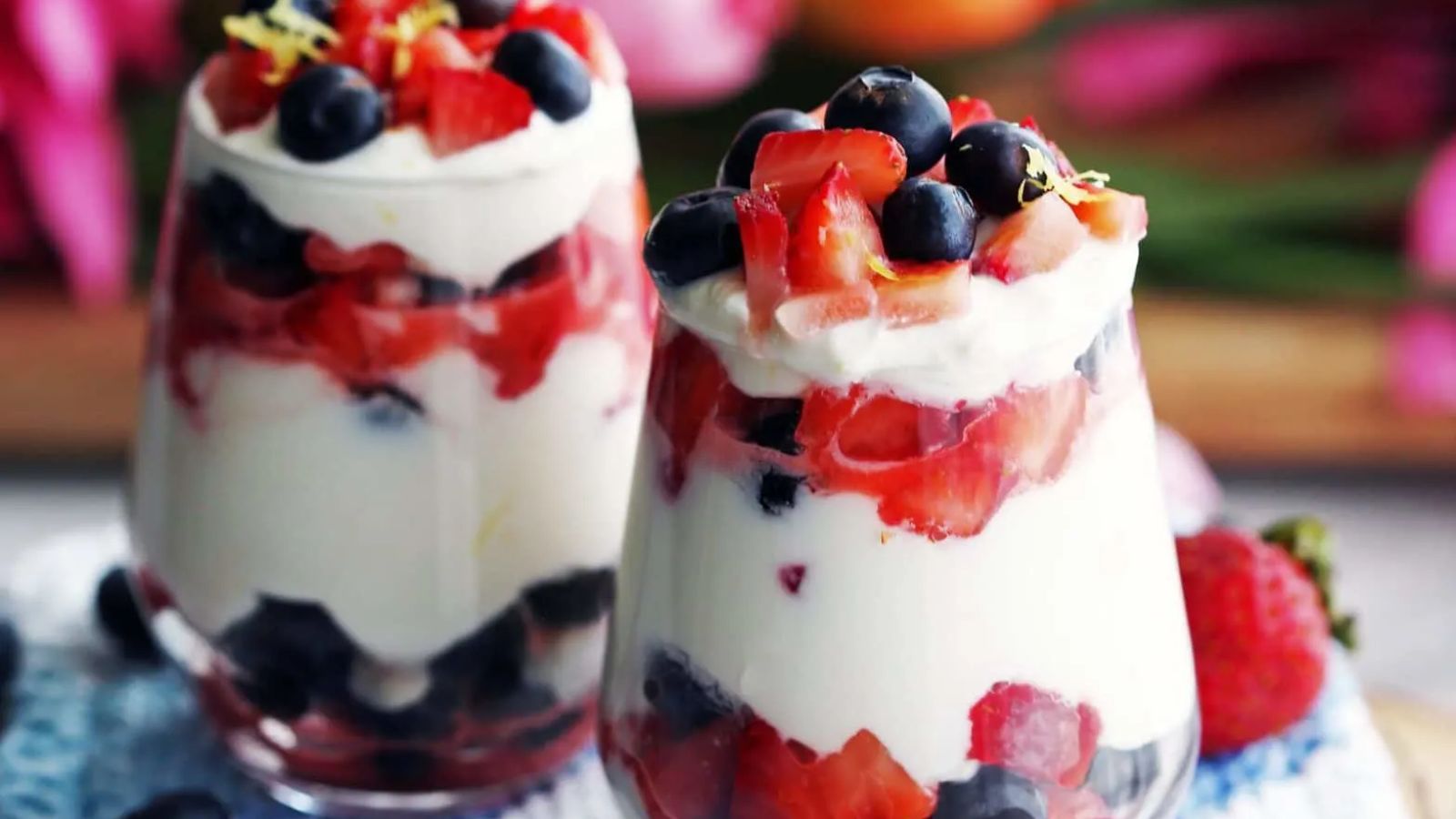 Fruit Salad with Honey Lemon Mascarpone Cream