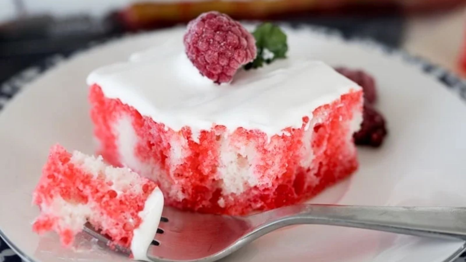 Raspberry Poke Cake