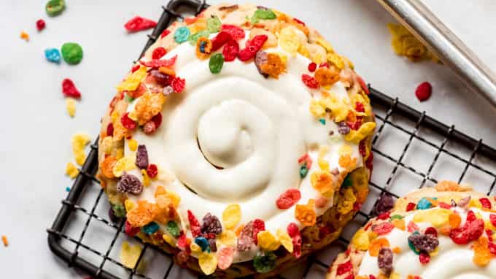 Frosted Fruity Pebbles Cookies