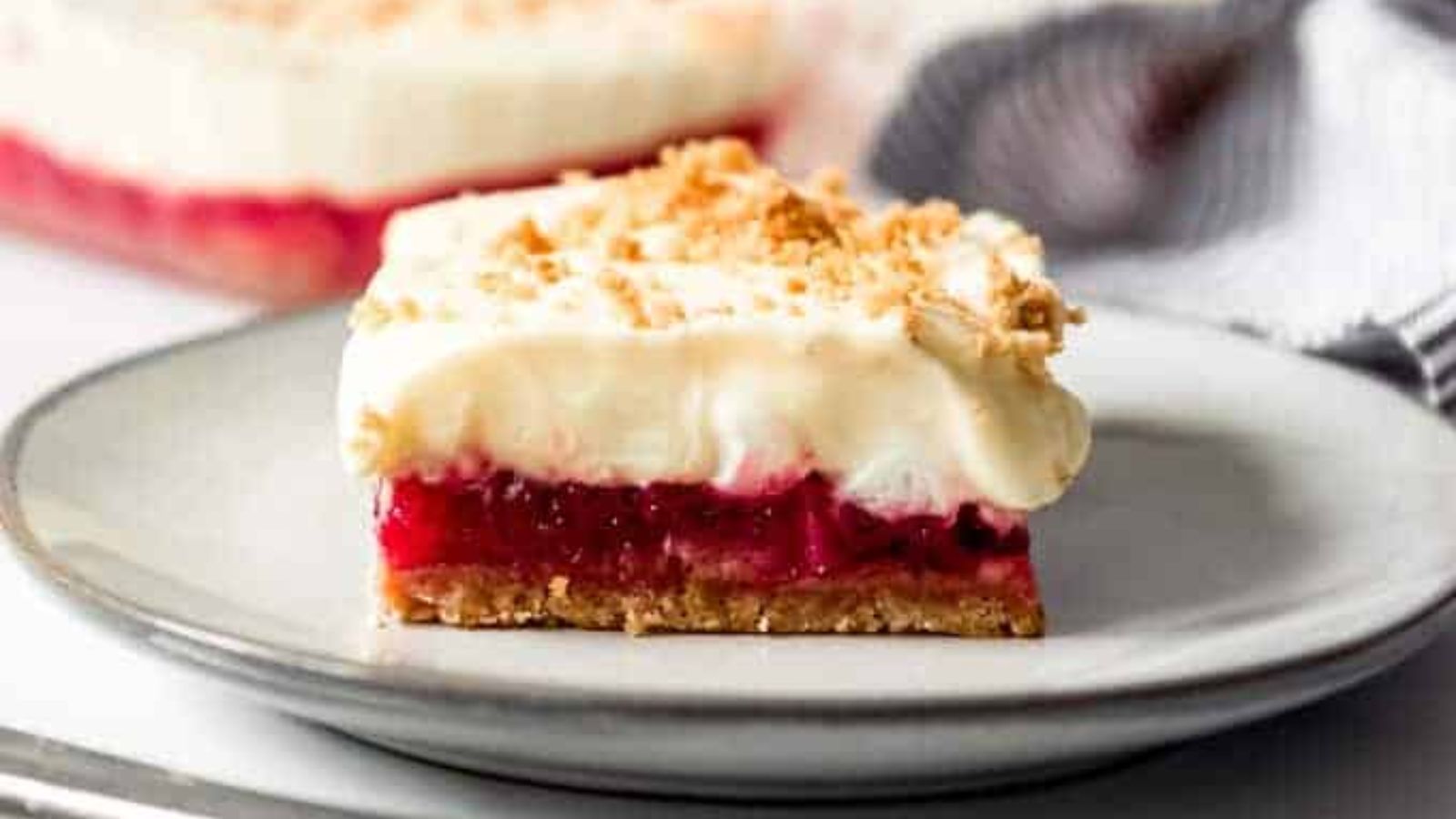 Layered Rhubarb Pudding Dessert