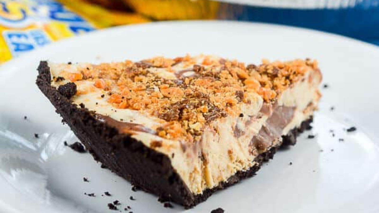 No Bake Peanut Butter Butterfinger Pie