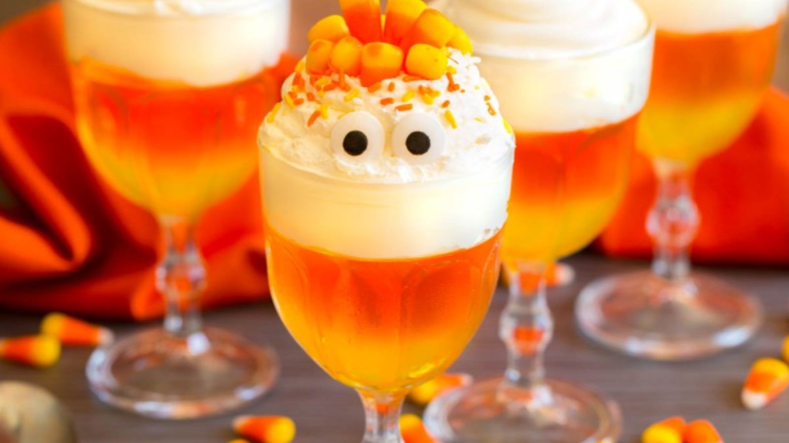 Candy Corn Jello Cups
